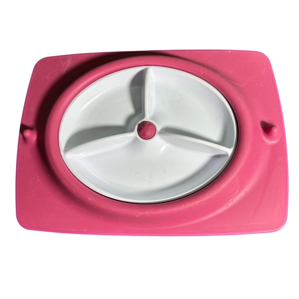 Skip Hop Zoo Little Kids‎ Divided Plate no slip Pink Food Toddler Mealtime plate